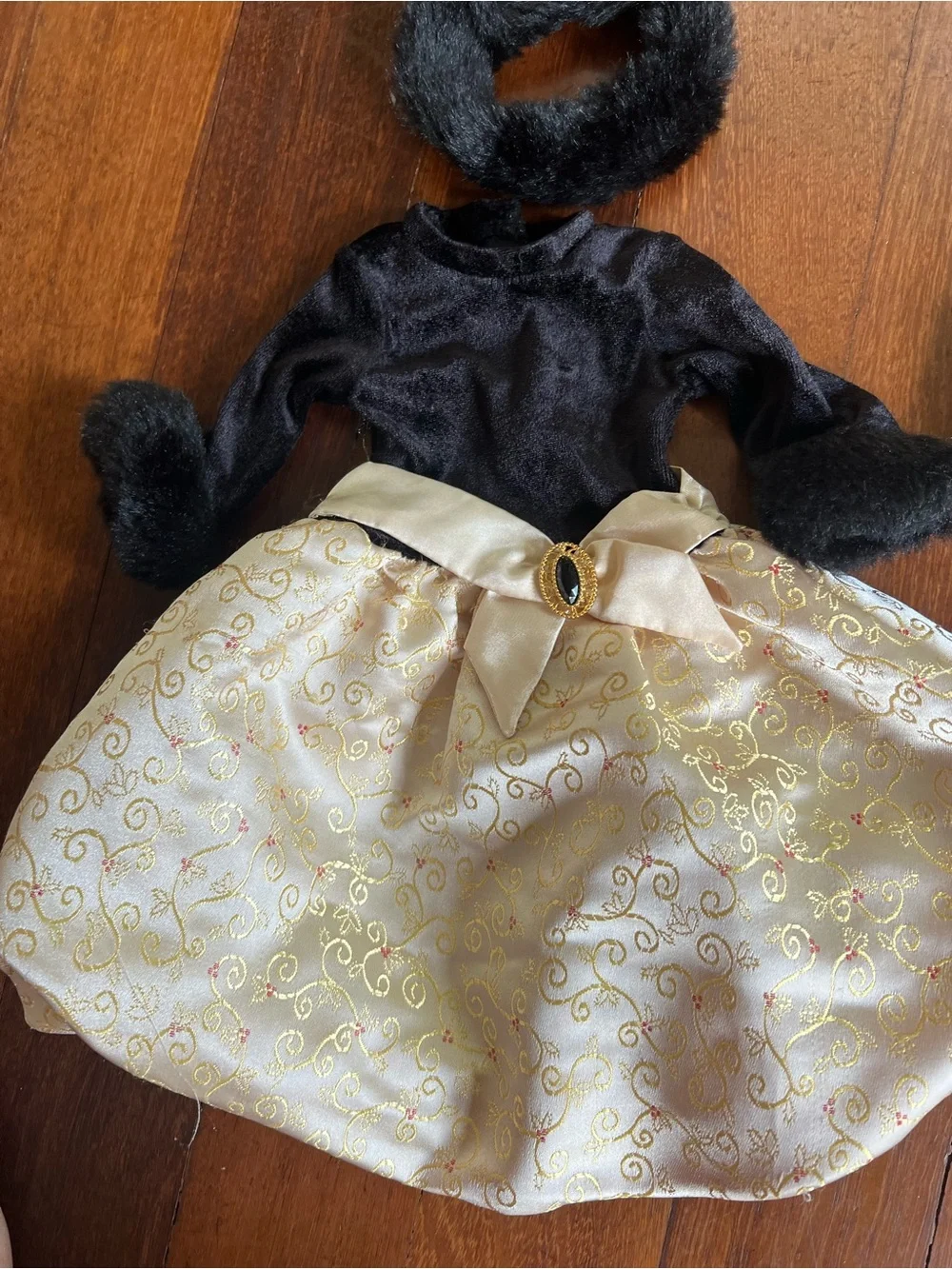 American Girl Doll Midnight Holly 2007 holiday outfit dress shoes accessory EUC